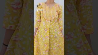 Single Pleated Aline kurti design