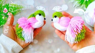 It's so Cute ️ Super Easy Bird Making Idea with Yarn and Cardboard - You will Love It !! DIY Birds