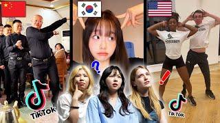US vs Korea vs China TIKTOK!! American, Korean, Chinese React to Tiktoks in Each Country!!
