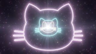 Cat Face Head Shape Outline Glow Neon Light Tunnel Fluorescent Portal 4K Background VJ Video Effect