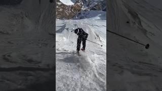 Insane Improvised ski tricks  #ski #alexhackel #1000skis #freeskiing #viral #parkskiing #thealps