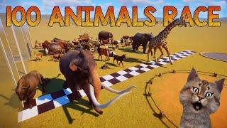 100 Animals Race in Planet Zoo included Mammoth, Elephant, Ostrich, Hippo, Giraffe, Rhino, & Bison