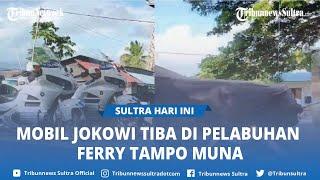 Mobil Jokowi Tertutup Kain Hitam Tiba di Pelabuhan Ferry Tampo Muna Sulawesi Tenggara, Dikawal POM