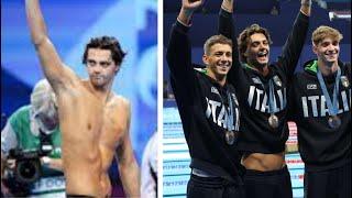 Italian Swimmer Thomas Ceccon accidentally Flashed his abs During the Medal Ceremony