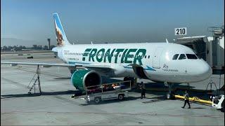 Frontier Airlines A320-NEO pushback and departure from Ontario ( ONT )