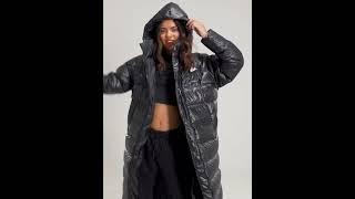 NIKE Shiny City Hooded Parka Puffer-Jacket Coat Glossy Wetlook Black Women | JD Sports