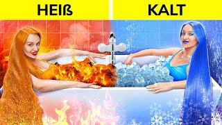 HEIß VS KALT MÄDCHEN  Essen-Challenge im Gefängnis ️ Feuer- vs Eis-Mädchen von 123GO! TRENDS