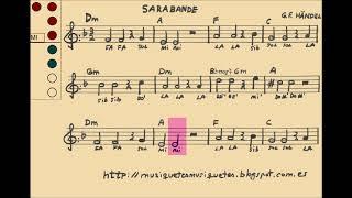 Sarabande G.F. Händel (SI melodía).  Flauta, violín, oboe, ...