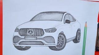 MERCEDES - BENZ car drawing || Easy Mercedes Car Drawing Video | Car Drawing Tutorial video #car