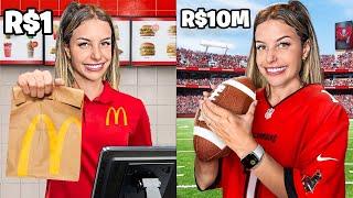 EMPREGO DE R$ 1 VS de R$ 10,000,000 DE REAIS!!