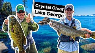 Lake Trout and Smallmouth Bass Fishing on HUGE DROP OFF's in Crystal Clear Lake George NY!!