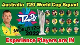 Australia T20 World Cup Squad 2022  ICC T20 World Cup 2022  Australia Squad for ICCWT20 2022