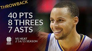 Stephen Curry 40 pts 8 threes 7 asts vs Heat 14/15 season