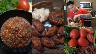 ແຈ່ວຫມາກເລັ່ນ How to Make Lao Jeow Mak Len Spicy Roasted Garlic Tomato Dipping Pepper Sauce Laos
