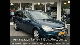 Opel Astra Wagon 1.6 16v 115pk, Airco, cruise,Elek pakket,cpv,Lmv,Temptation uitv.,