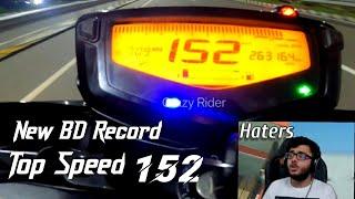 Top Speed-Apache RTR 160 4v | New BD Record | Crazy Rider