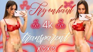 Transparent Try On Haul 4K | Elegant Lingerie & Lace Tops Showcase