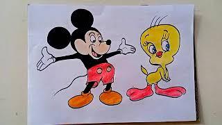 how to draw/Mickey mouse and Tweety/ art channel 20k