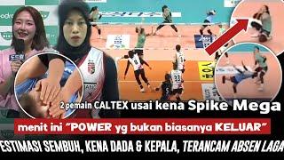 SEMBUH GAK !?Spike Mega Buat 2 Pemain Caltex Di Fisioterapi "lihat menit ini POWER Mega gak ngotak"