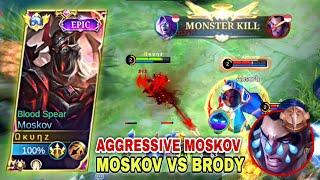 AGGRESSIVE TOP GLOBAL MOSKOV VS BRODY !! BUILD MOSKOV TERSAKIT 2023 - MLBB