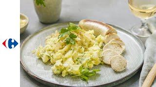 Stoemp de panais et céleri-rave, boudin blanc et oignons caramélisés