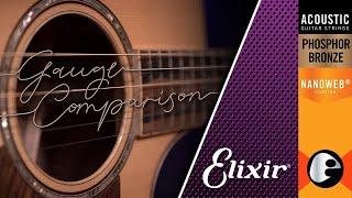 Acoustic Guitar String Gauge Showdown! Elixir Phosphor Bronze String Gauge Comparison