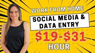 Social Media & Data Entry Remote Work From Home Jobs | $19 - $31+ Hour |Answer Social Media Messages