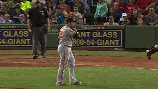 BAL@BOS: Hunter fans Ross to escape the bases loaded