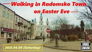 Walking Tour in Radomsko (Poland) on Easter Eve | Radomsko town in Poland [2023 April]