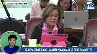 Ex senator Leila de Lima nagpasalamat sa Quad Committee