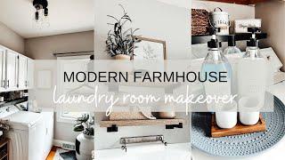 MODERN FARMHOUSE LAUNDRY ROOM MAKEOVER | Budget Laundry  Refresh Ideas