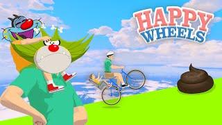 FUNNIEST GAME in the WORLD - Happy Wheels ft.Oggy