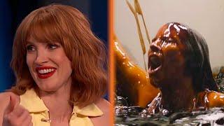 Jessica Chastain talks about being covered in slime