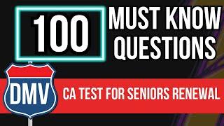 California DMV Practice Test 2025 For Seniors Renewal (100 Must Know Questions)
