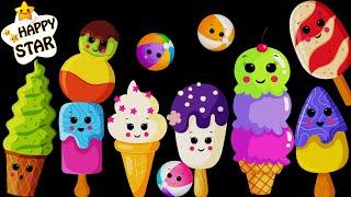 Ice Cream Dance Party - Dance Cartoon Videos - Kids Videos Collections - Happy Star Dancing