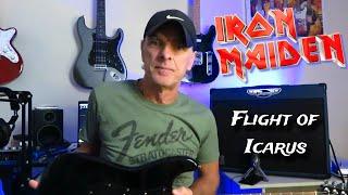 How to Play FLIGHT OF ICARUS - Iron Maiden.  Guitar Lesson (Rhythm and solos)