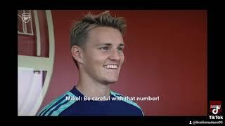 Mikel arteta tells Ødegaard to be careful with the number.        #aubameyangrteta##arsenal