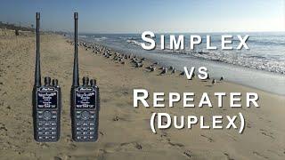 What is Simplex versus Repeater (Duplex) mode in Ham and GMRS radio. Updated  Apr 5, 2022.