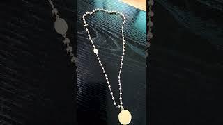 5 decade 10k and 14k solid gold rosary necklace