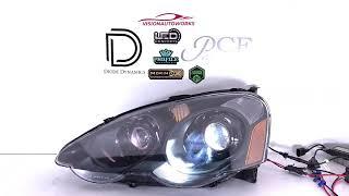 Acura RSX 02-04, Morimoto M-LED 2.0 Bi-LED, Apollo 3.0 black series, Faux Quad, retrofit headlights