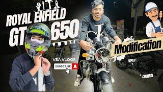 GT 650 MODIFICATION // NEW EYES FOR GT️ VSA VLOGS IN CHENNAI  #telugu #gt650 #trending #shorts