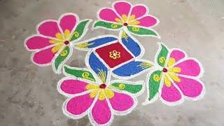 5×3×3 Dots basant panchmi rangoli design ️️