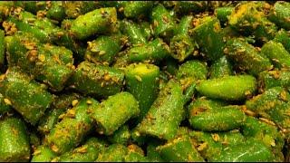 Punjabi Food Chili Pickle | Indian Food | Instant Green Chilli Pickle - Mirchi Achar Recipe