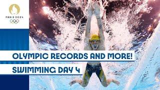 Olympic Records and More! | Swimming Day 4 | #Paris2204 Highlights