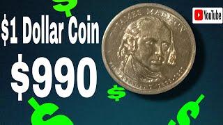 Presidetial 1 Dollar Coin worth $990 #4thpresident #collectible #coincollector #parrandychannel