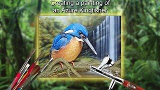 Creating a painting of an Azure Kingfisher