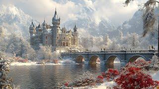 Majestic Medieval Castle Covered in Snow | Catchy Celtic Music to Help You Focus Your Energy at Work