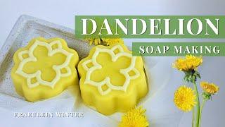 Dandelion Soap made with Dandelion Flower infused Oils - Cold Process Soap Making - Fraeulein Winter