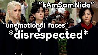 stray kids being disrespected by racist reporters at the met gala