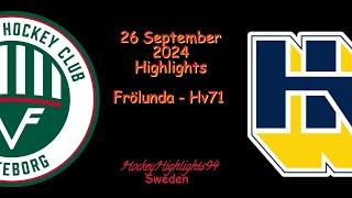 FRÖLUNDA VS HV71 | 26 SEPTEMBER 2024 | SHL | HIGHLIGHTS